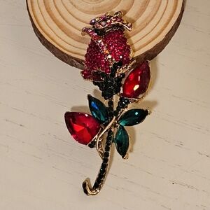 Vintage Rose Flower Brooch